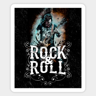 Rock and Roll Guitarist No. 2 on a Dark Background Magnet